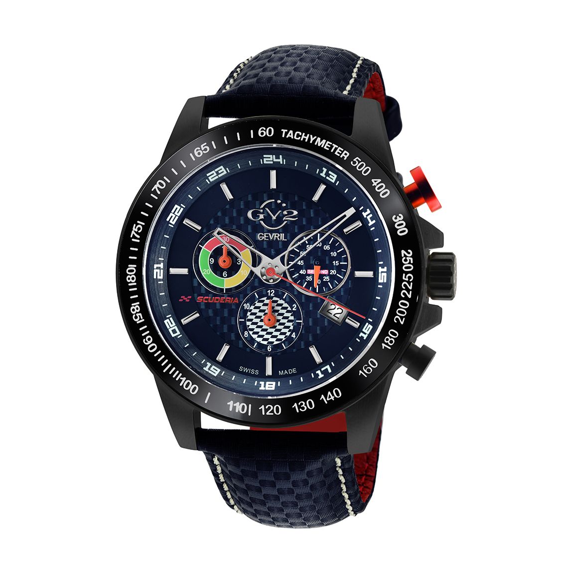 Men's GV2 Scuderia Blue Leather Chronograph Date Watch main product photo