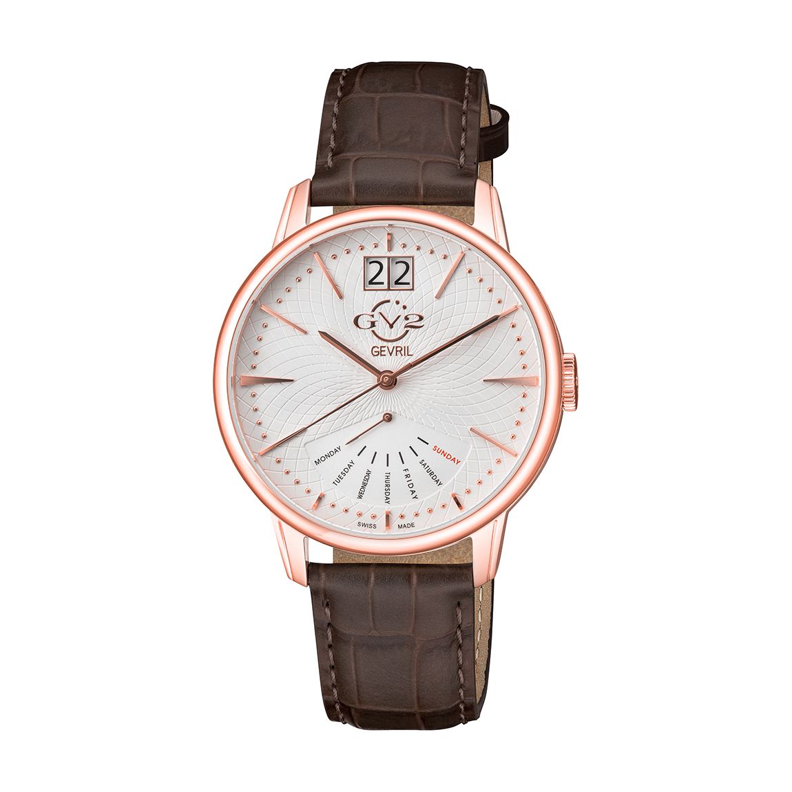 Men's GV2 Rovescio Brown Leather Watch main product photo
