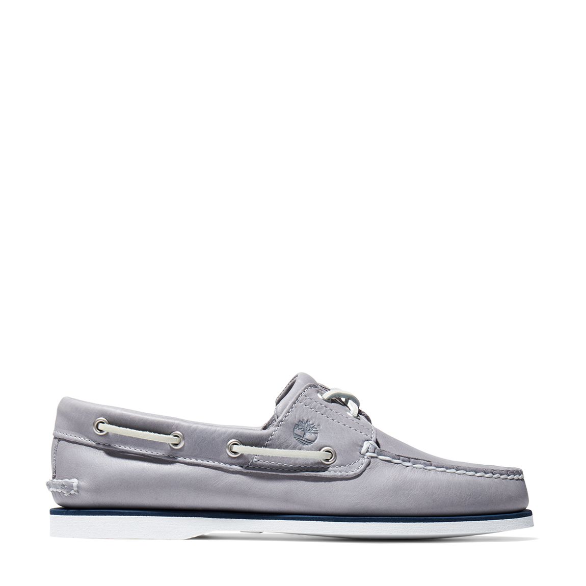 Grey Leather Classic 2 Eye Boat Shoes main product photo