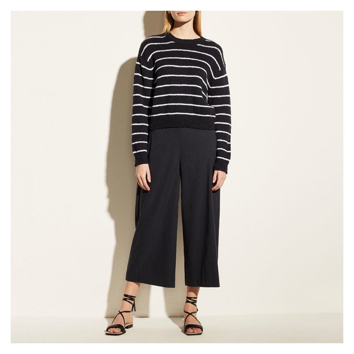 Black Stripe Crew Neck Cotton Blend Jumper main product photo