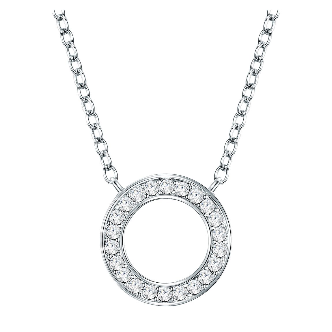 Silver Swarovski Crystal Hoop Necklace main product photo
