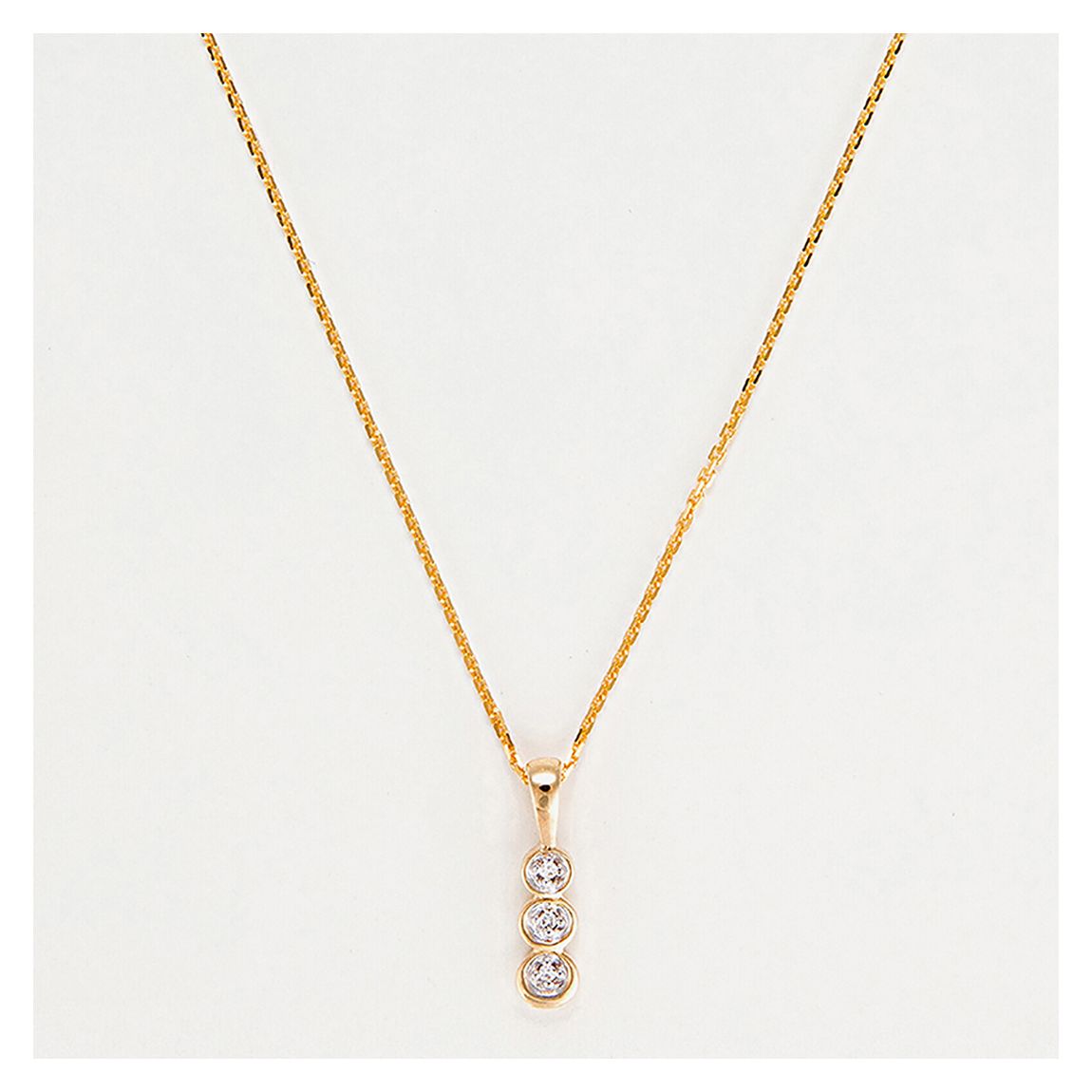 Gold 'Mini Trilogy' Circle Hoop Pendant Drop Necklace main product photo