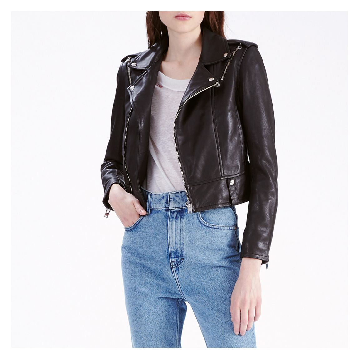 Black Ozark Leather Jacket main product photo