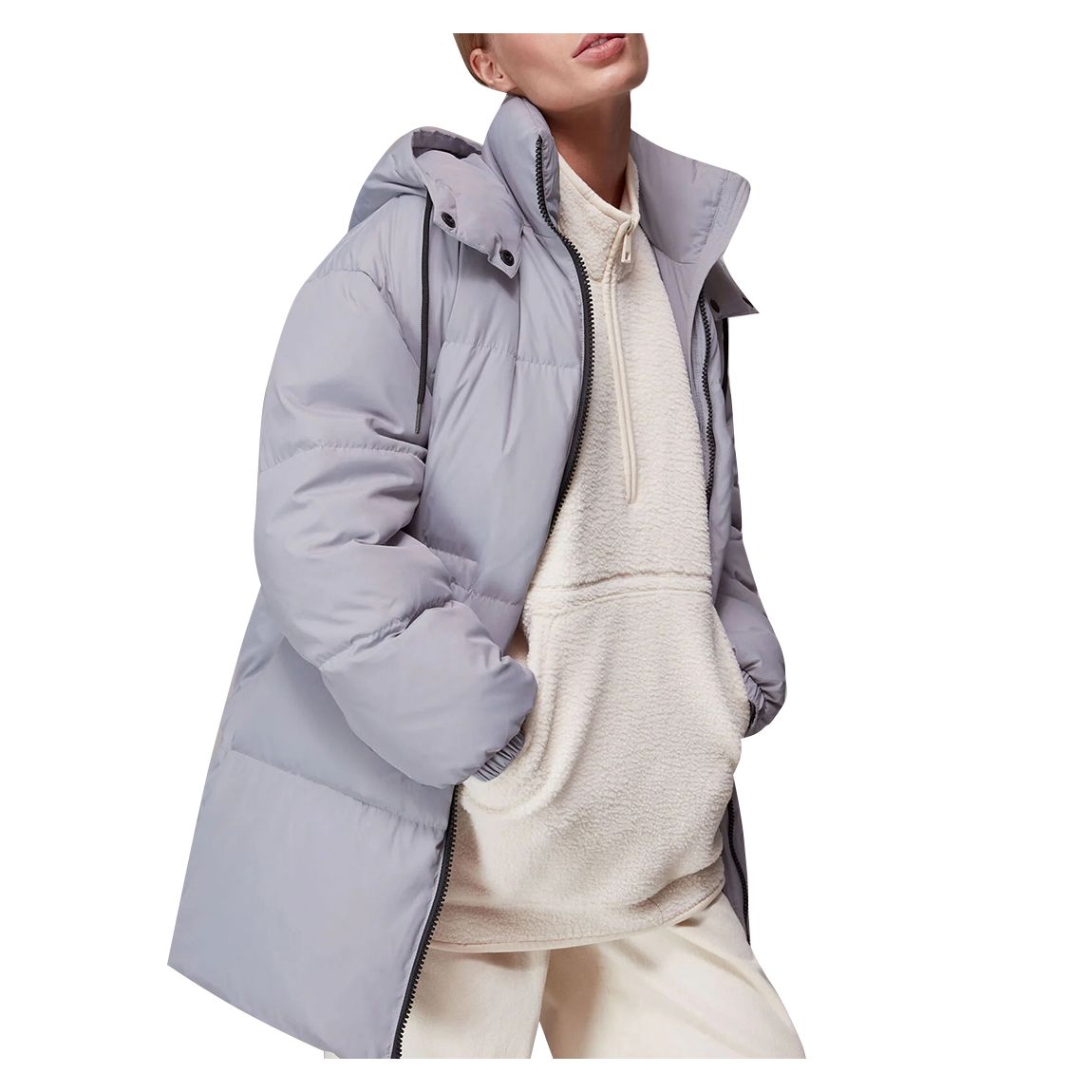 Pale Blue Esme Hooded Down Puffer Coat main product photo