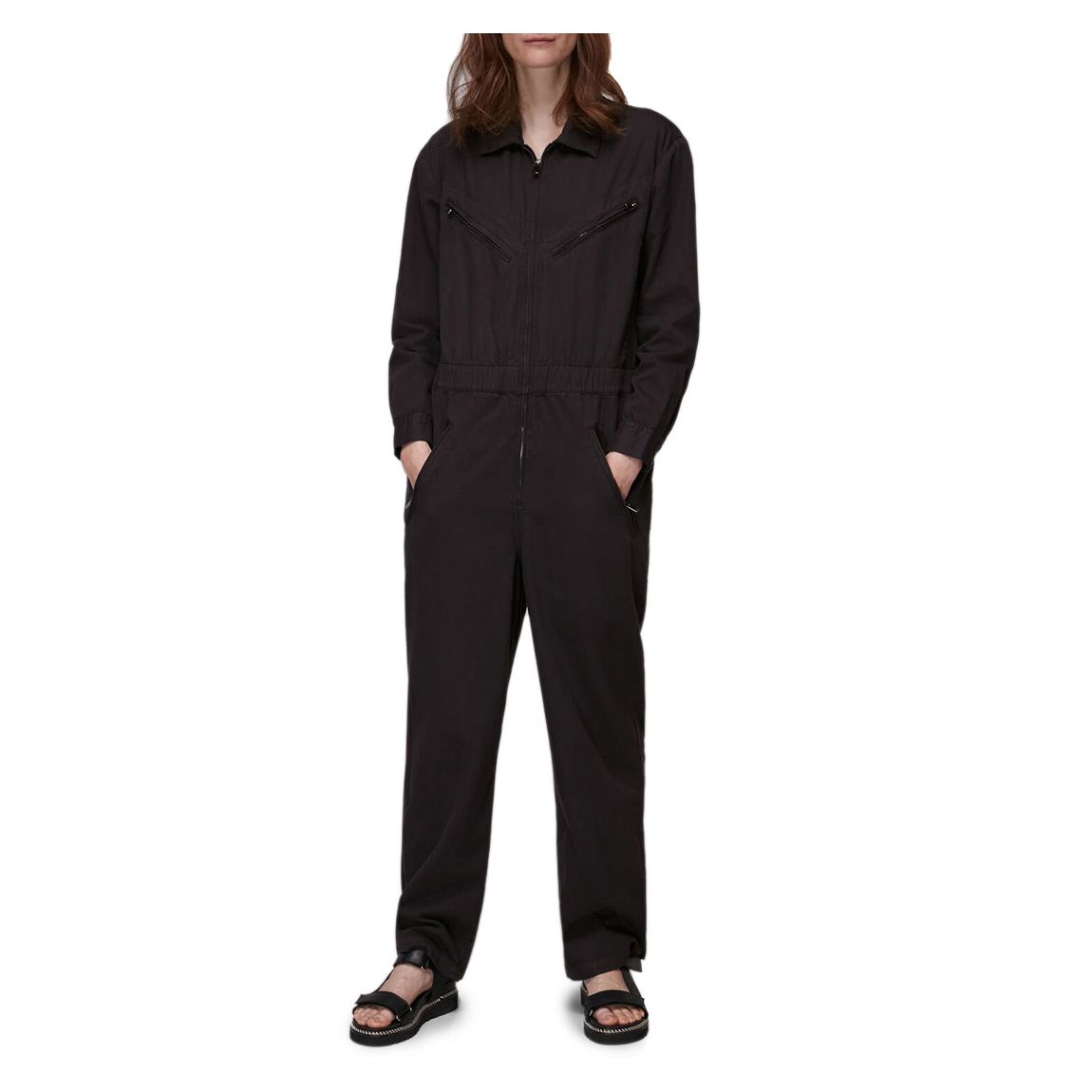 Black Ultimate Utility Cotton Blend Jumpsuit main product photo