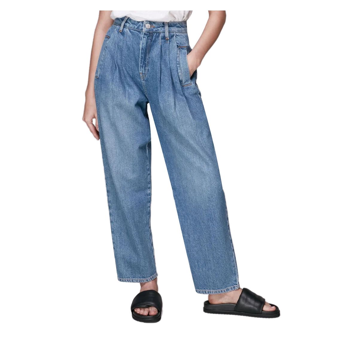 Blue Authentic Pleat Front Jeans main product photo