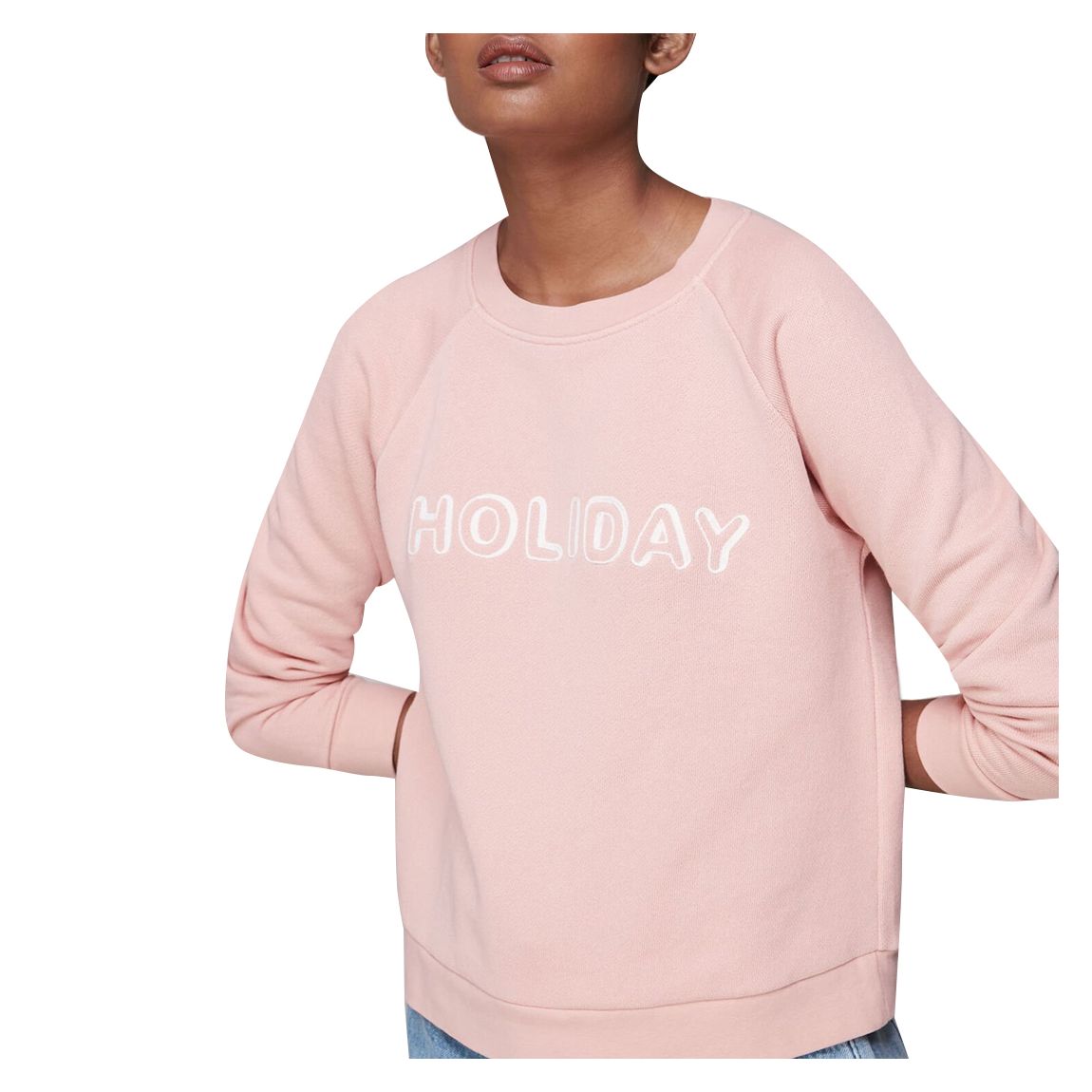 Pink Washed Holiday Cotton Sweatshirt main product photo