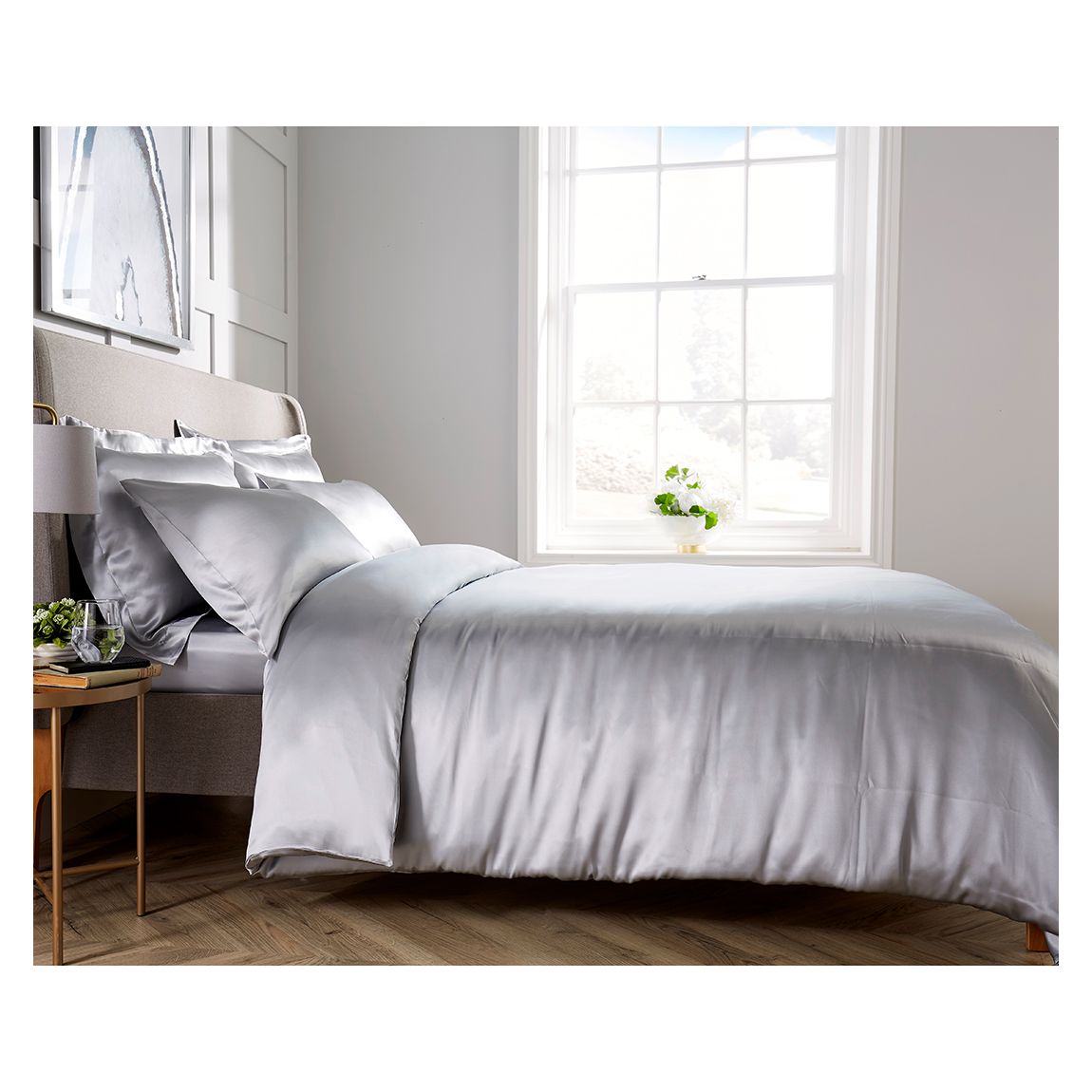 Silk Super King Duvet Cover, Grey main product photo