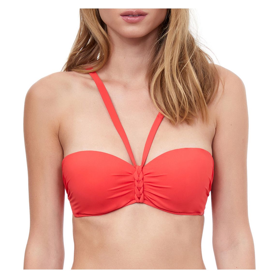 Red Push-up Bandeau Bikini Top main product photo