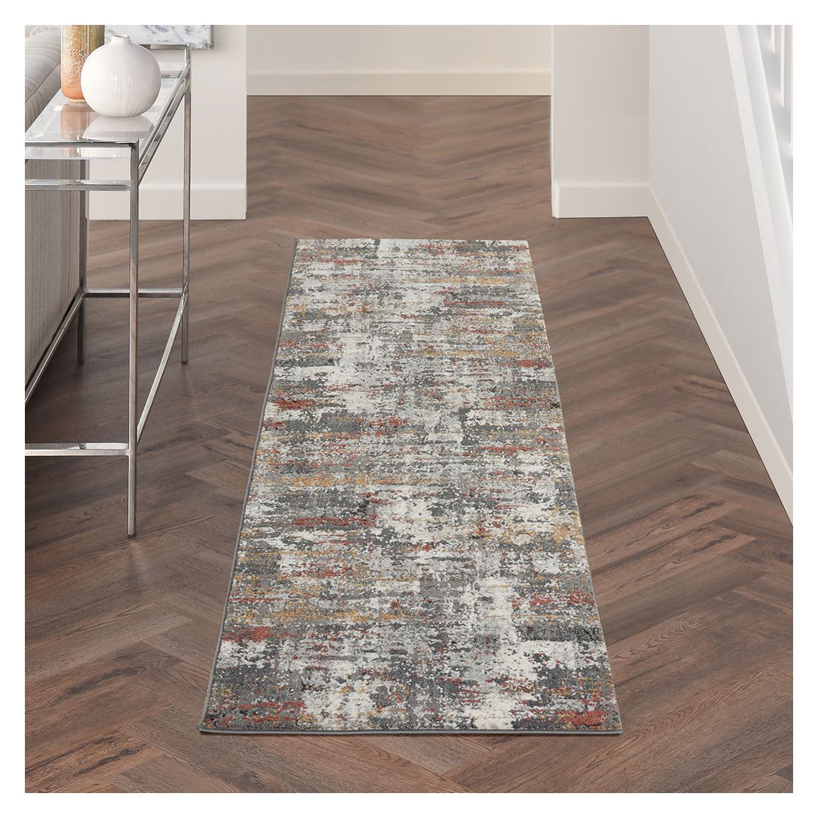 Tangra TNR02 229 x 66cm Rug, Grey/Multicolour main product photo