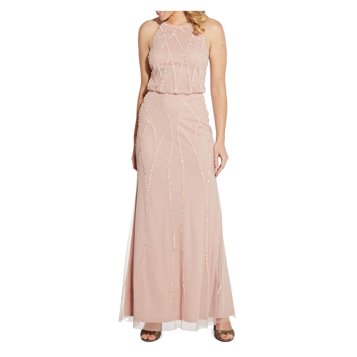 Pale Pink Beaded Mermaid Dress main product photo
