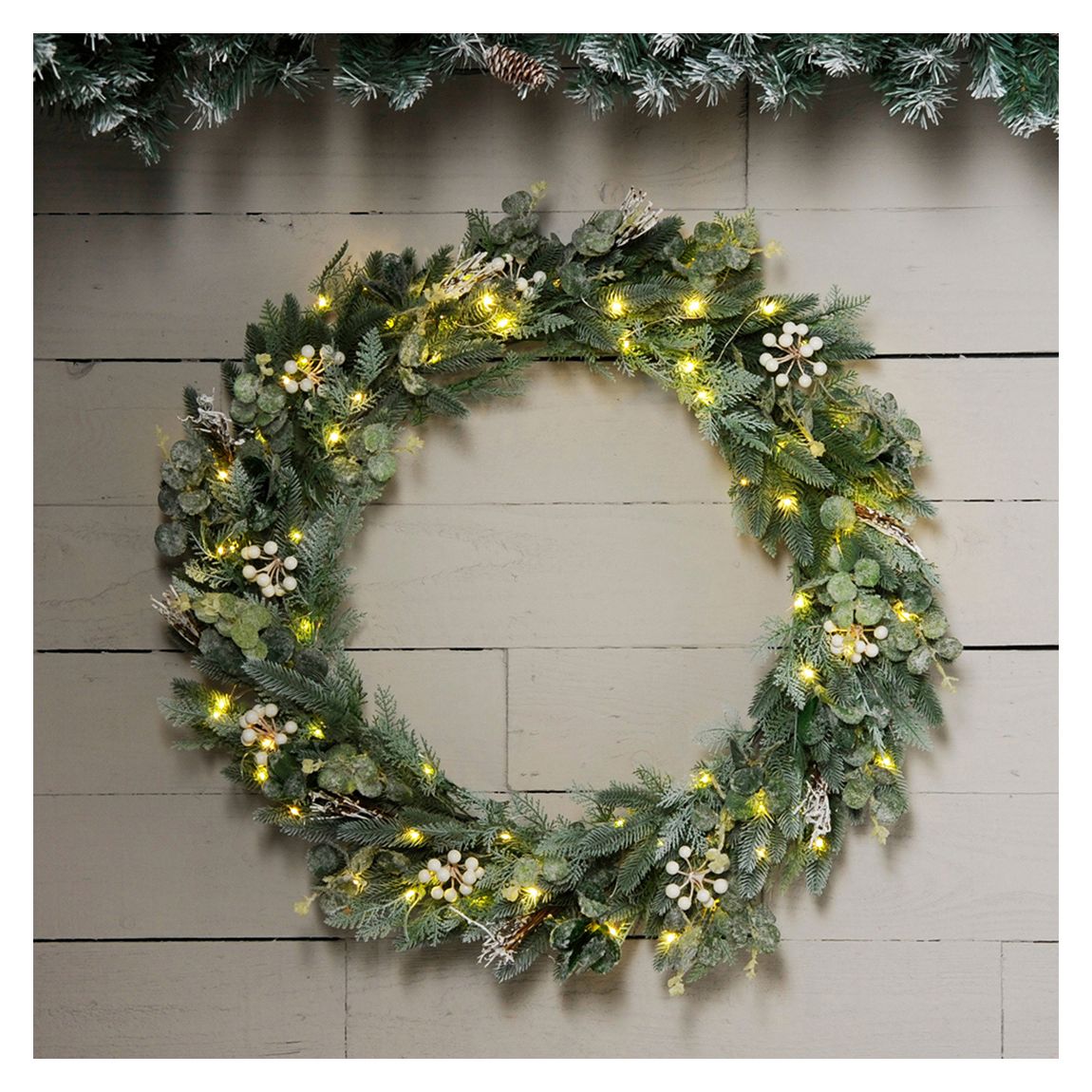 Large 80cm Prelit Eucalyptus Wreath main product photo
