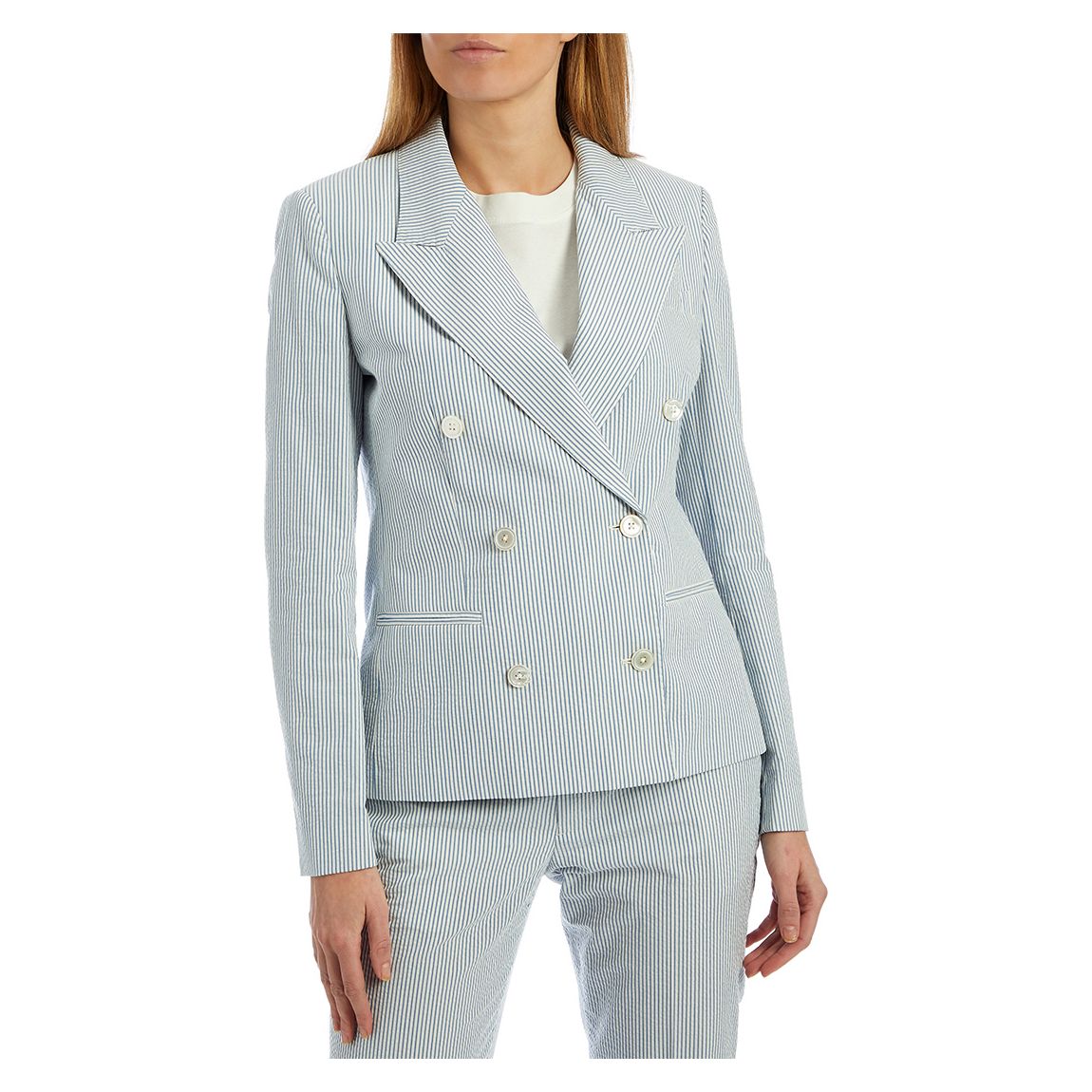 Blue Stripe Seersucker Cotton Jacket main product photo