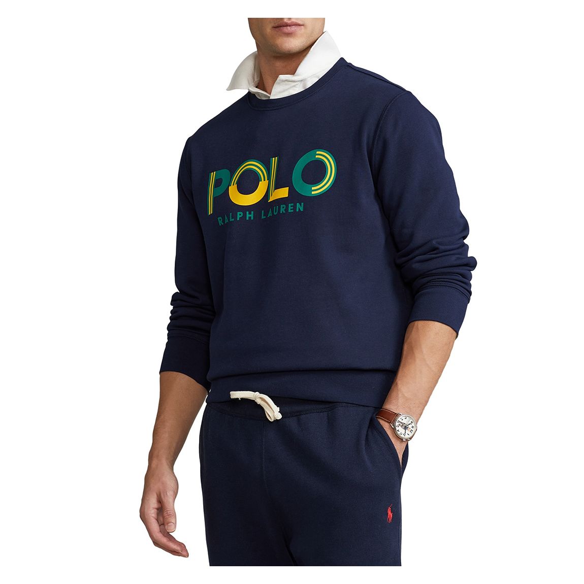Navy Printed Logo Cotton Sweatshirt main product photo