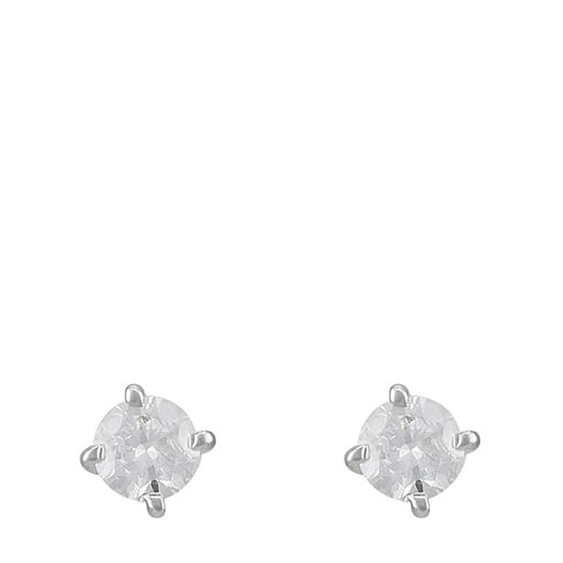 Silver Single Diamond Earrings main product photo