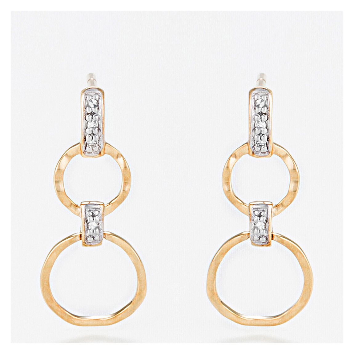 Gold Circle Diamond Earrings main product photo