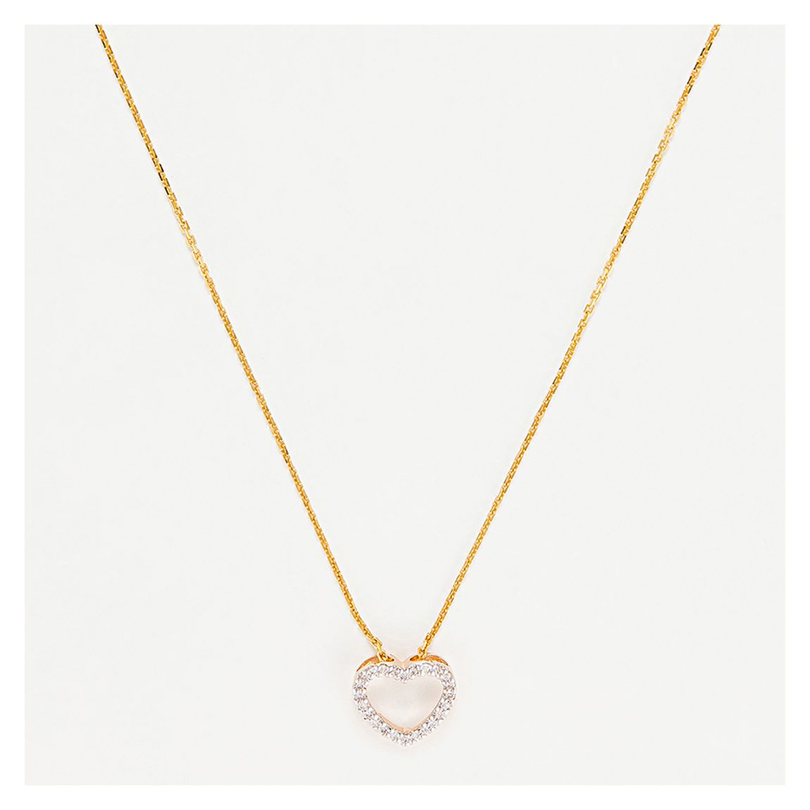 Gold Heart Diamond Pendant Necklace main product photo