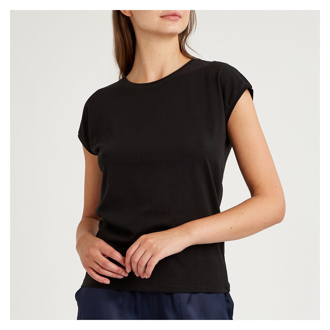 Black Irina Cotton Blend T-Shirt main product photo