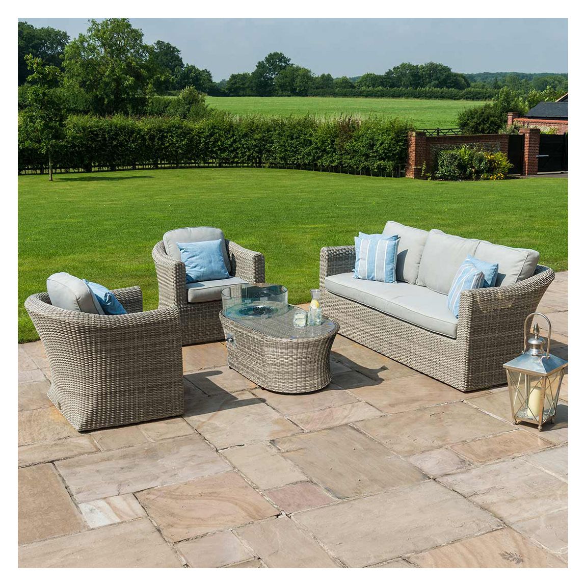 SAVE £470 - Oxford 3 Seat Sofa Set with Fire Pit Coffee Table main product photo