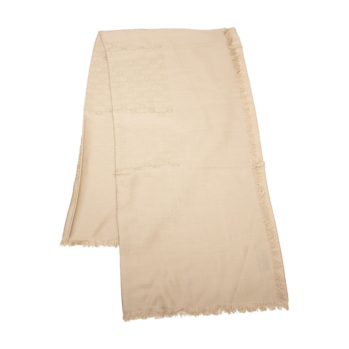 Women's Beige Gucci Wool Jaquard GG Scarf main product photo