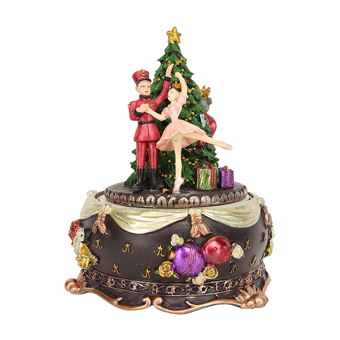 Resin Nutcracker Story Revolving Music Box main product photo