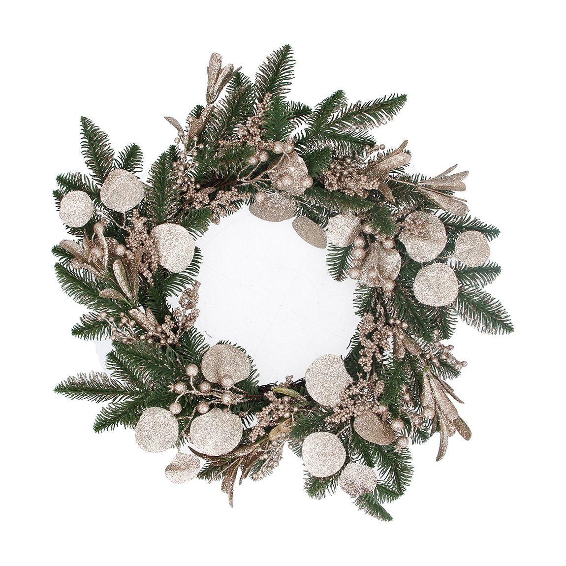 Pine Wreath with Gold Eucalyptus & Berries main product photo