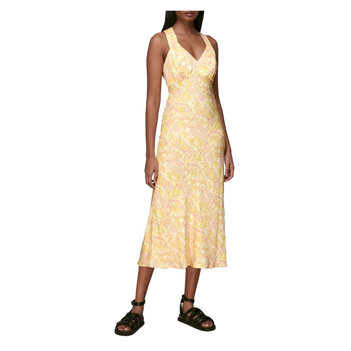 Yellow Camo Safari Midi Dress main product photo