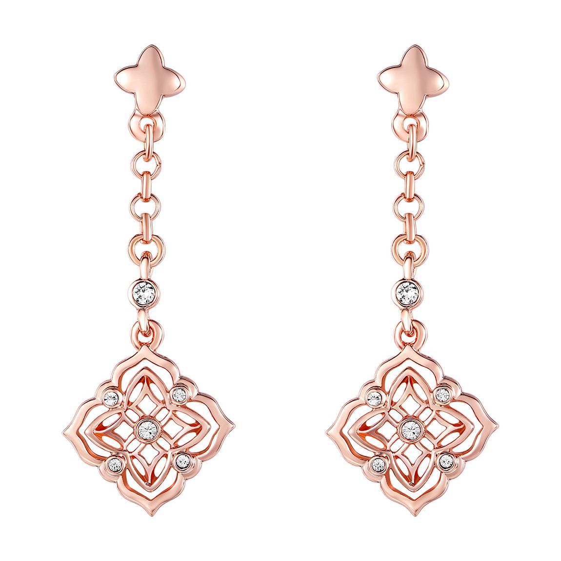 Rose Gold Swarovski Drop Earrings main product photo