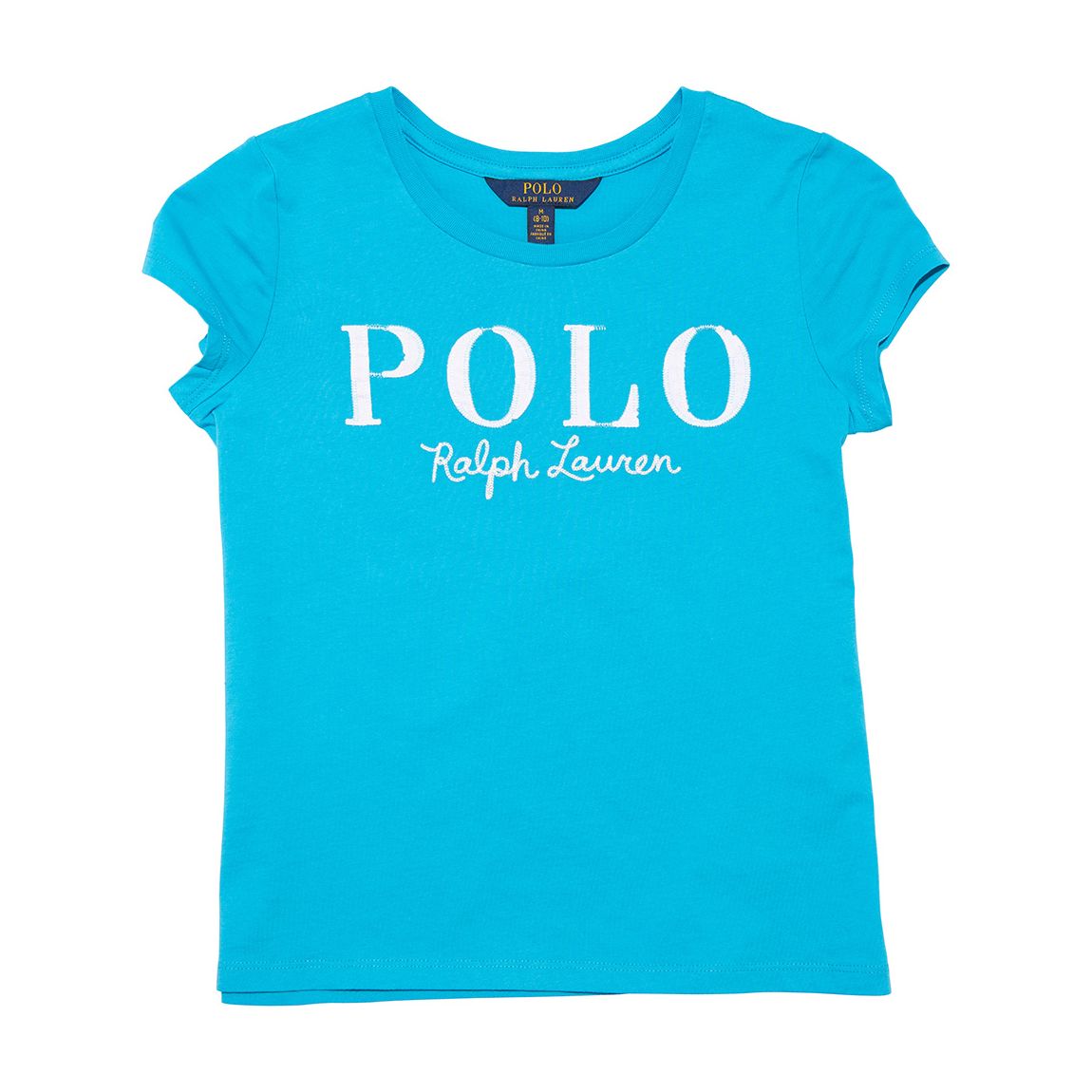 Older Girl's Blue Cotton Logo T-Shirt main product photo