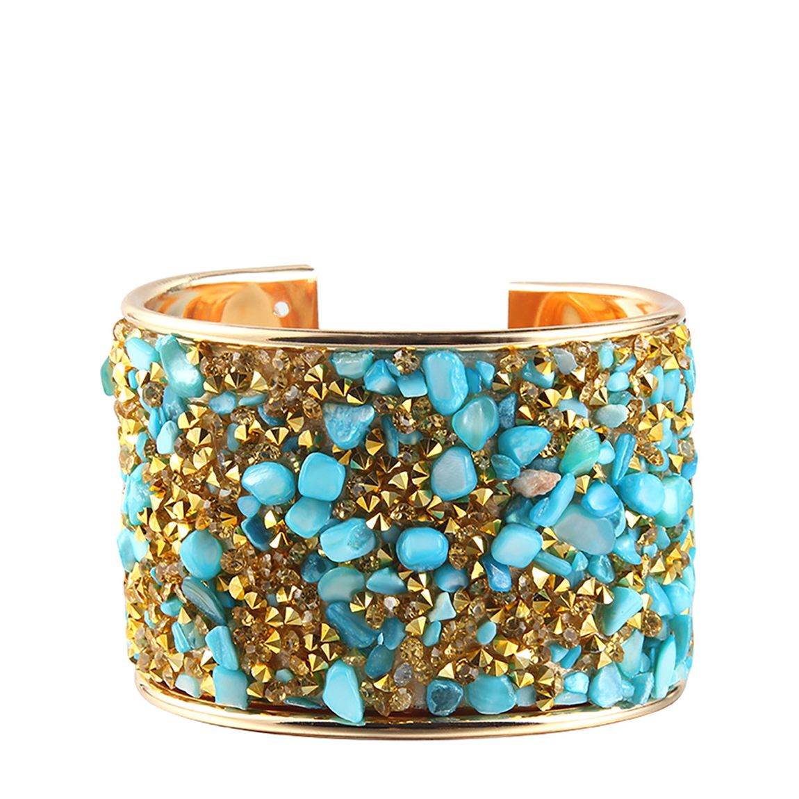18K Gold Turquoise Cuff Bangle main product photo