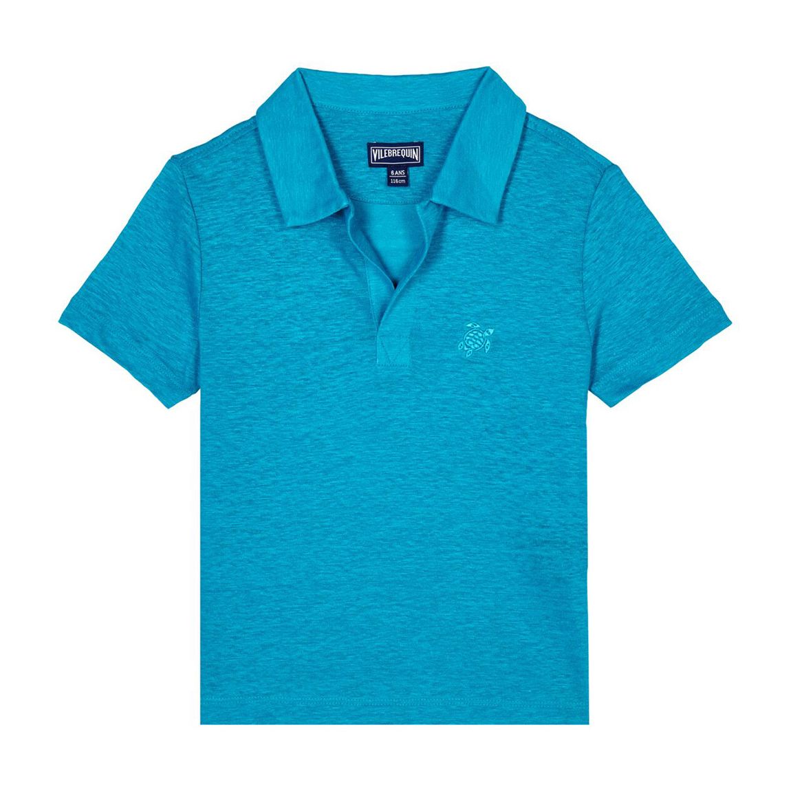 Boy's Blue Pyramido Linen Polo main product photo
