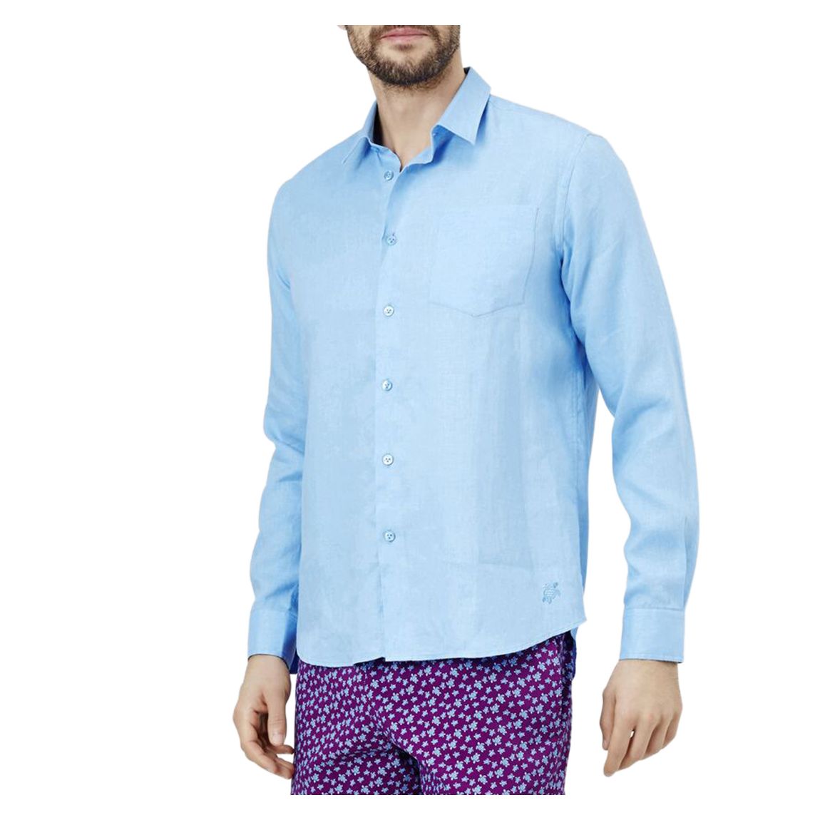 Blue Caroubis Linen Shirt main product photo