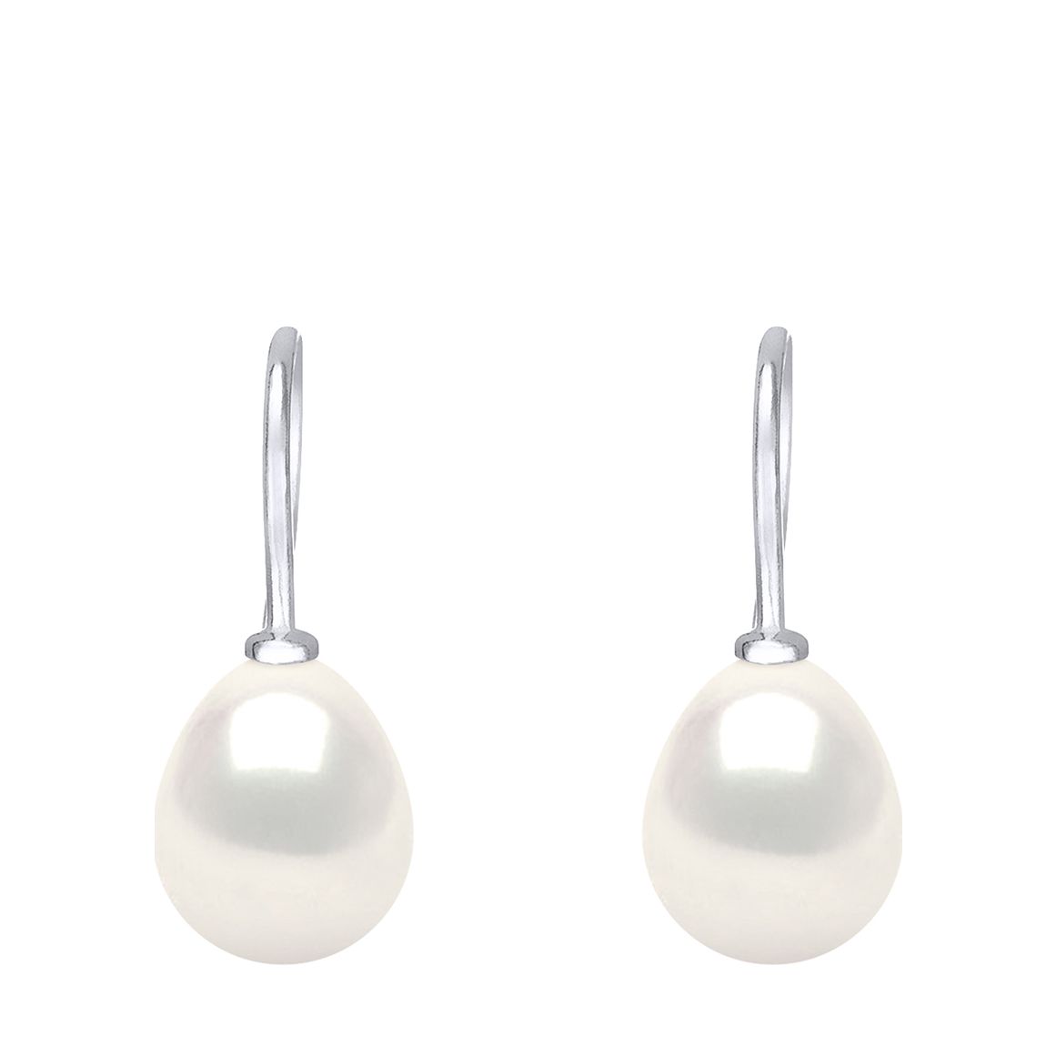 Silver/Natural White Real Cultured Freshwater Pearl Duo Earrings main product photo
