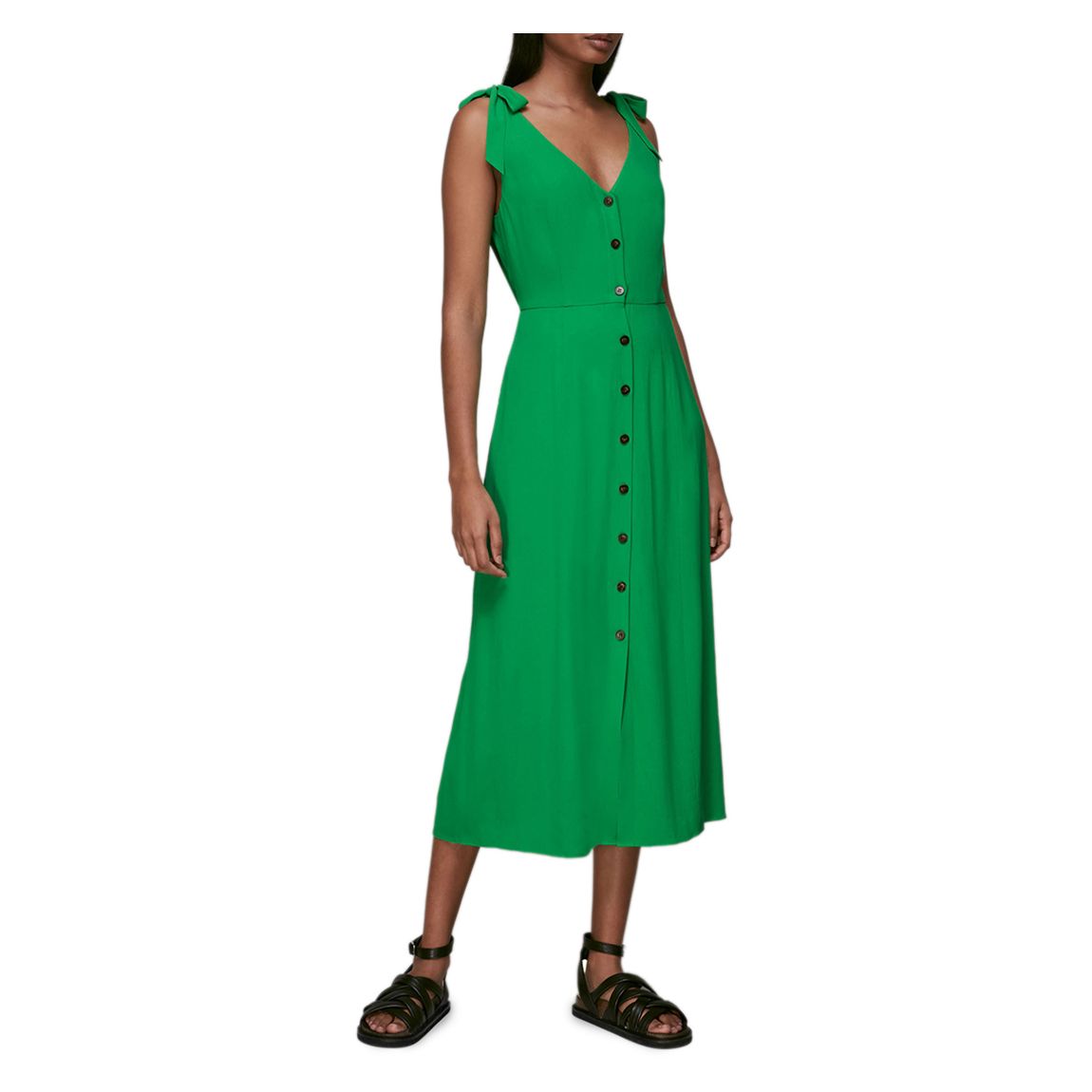 Green Hanna Tie Shoulder Dress main product photo