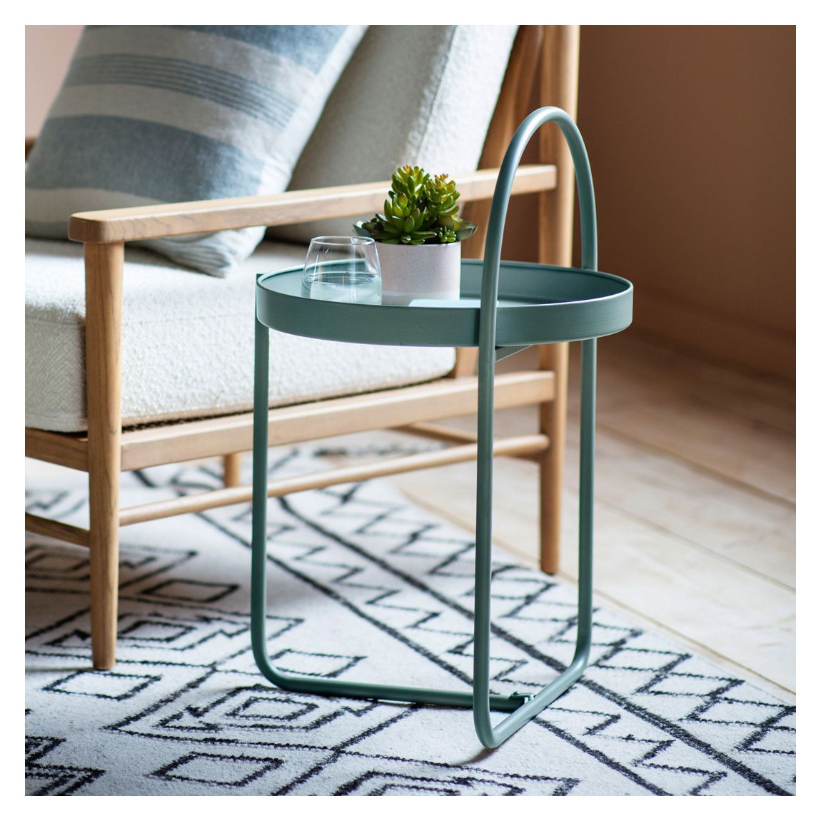 Mowden Side Table, Teal main product photo
