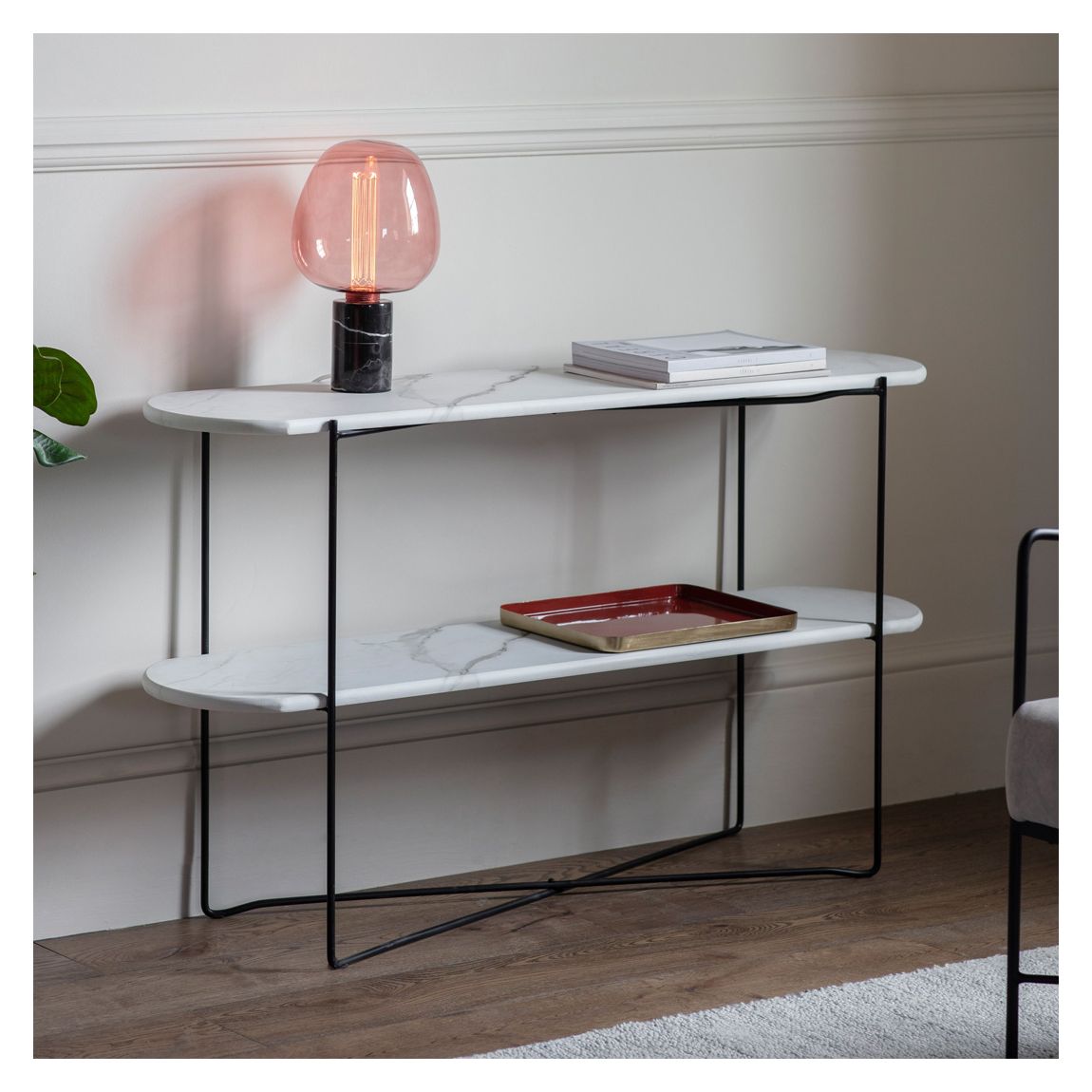 Hermosa Console Table, White Marble main product photo