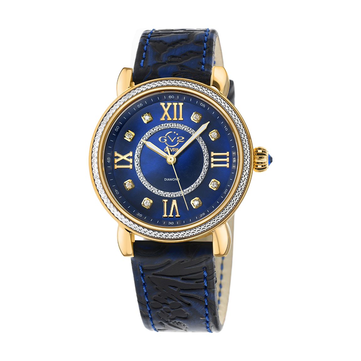 Women's Blue/Gold Marsala Leather Watch 37mm main product photo