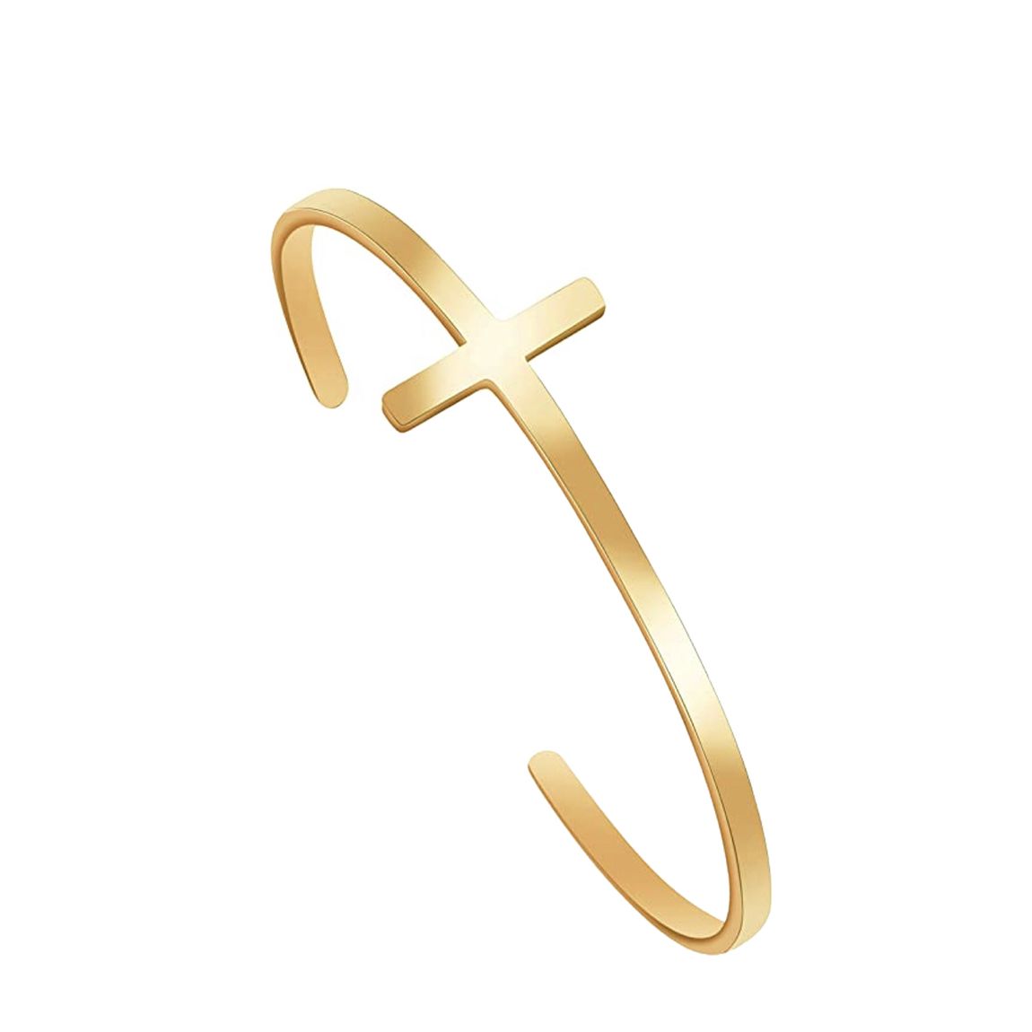 18K Rose Gold Plated Plated Cross Cuff Bangle main product photo