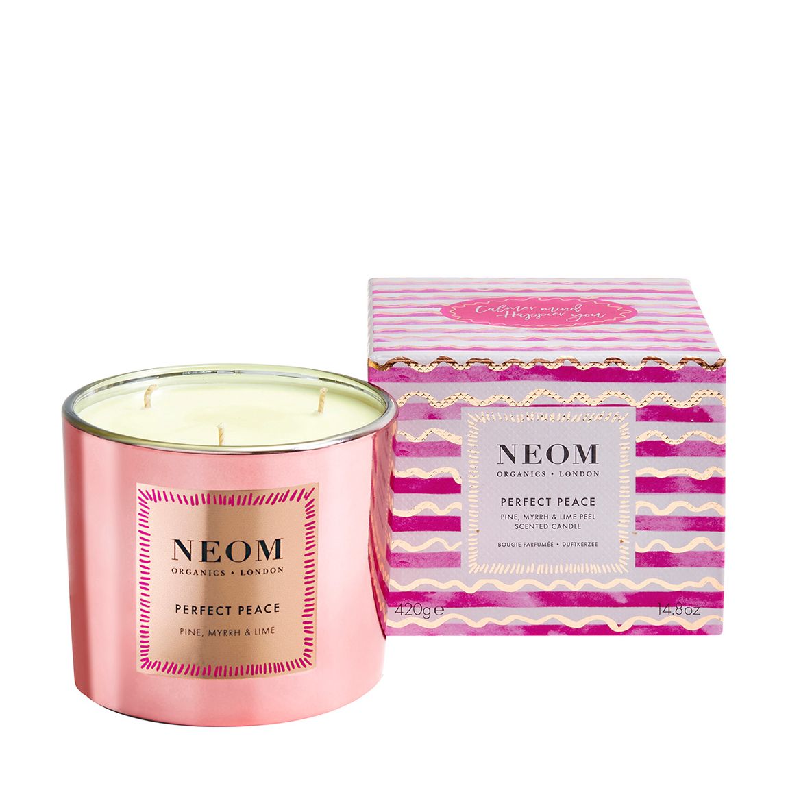 Pink Perfect Peace 3 Wick Candle main product photo
