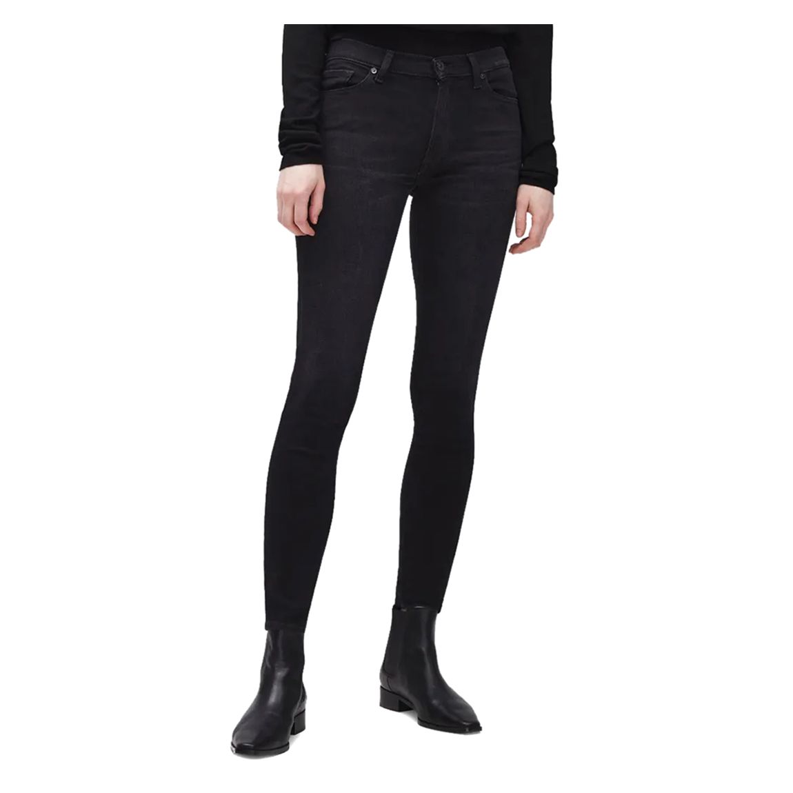 Black High Waisted Stretch Skinny Jeans main product photo
