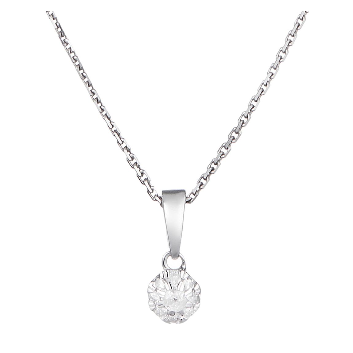 Silver "Lydll"Diamond Pendant Necklace main product photo