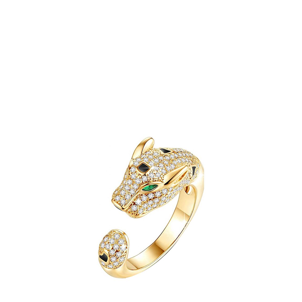 18K Gold Panther Embelished Ring main product photo