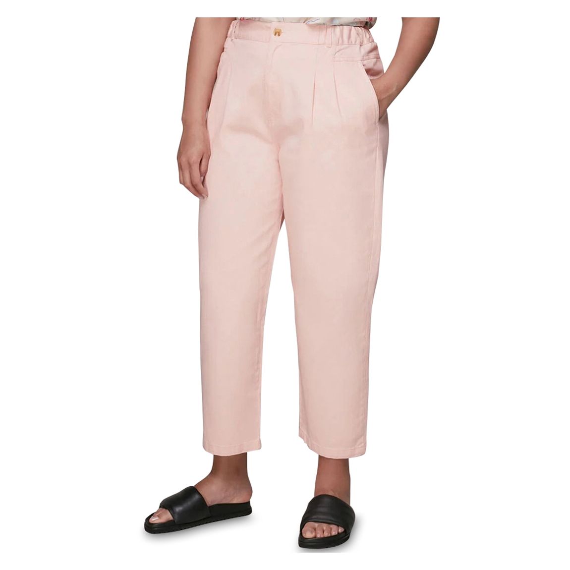 Pink Elasticated Waist Cotton Trousers main product photo