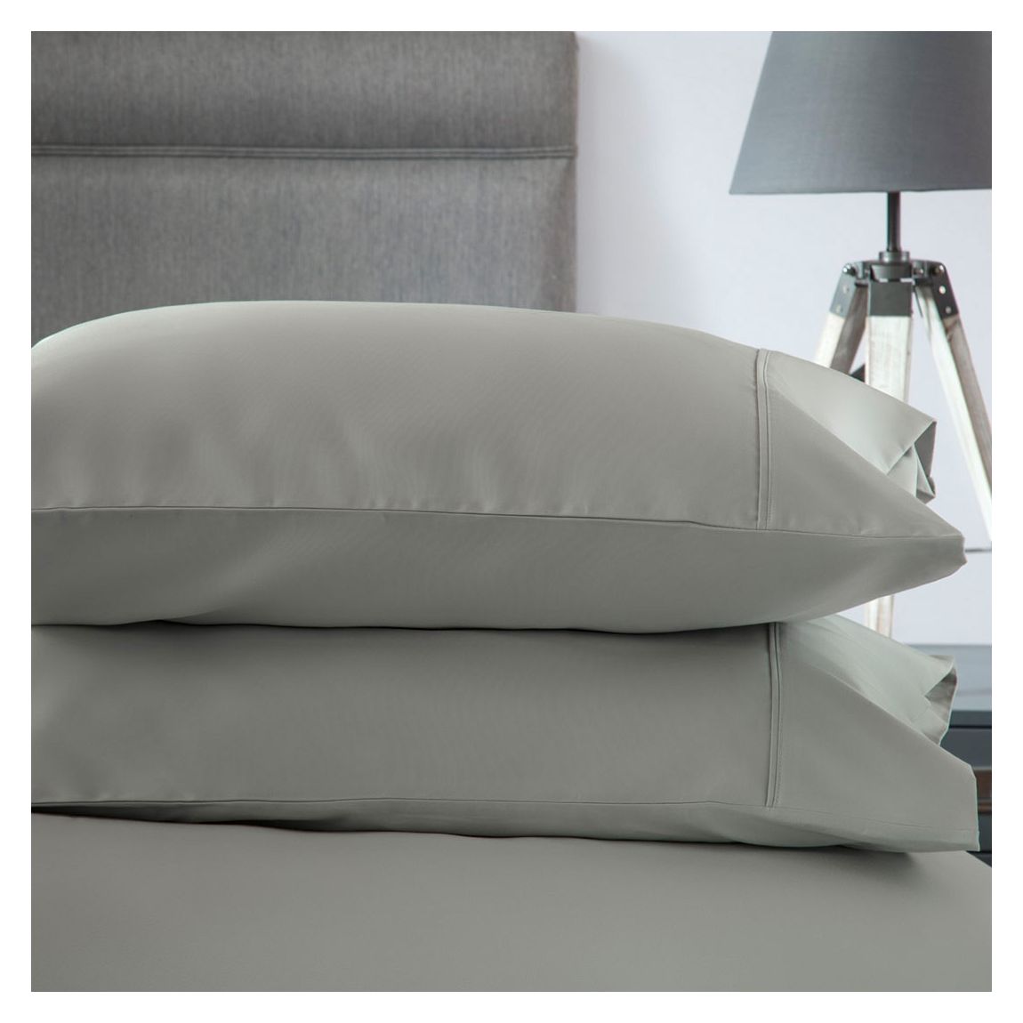 600Tc Sateen Easycare Oxford Pillowcase, Platinum main product photo