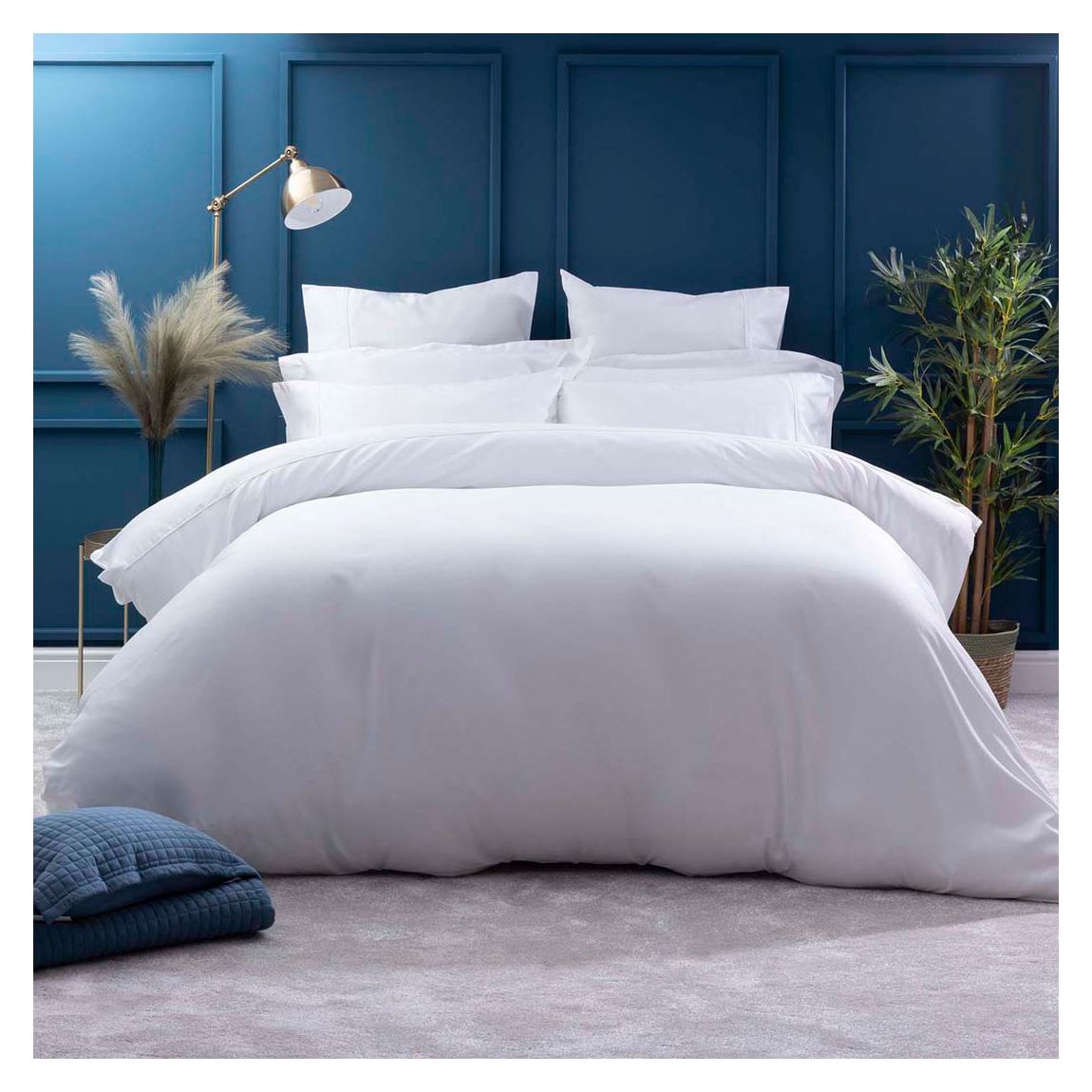 600Tc Sateen Single Duvet Cover, White main product photo