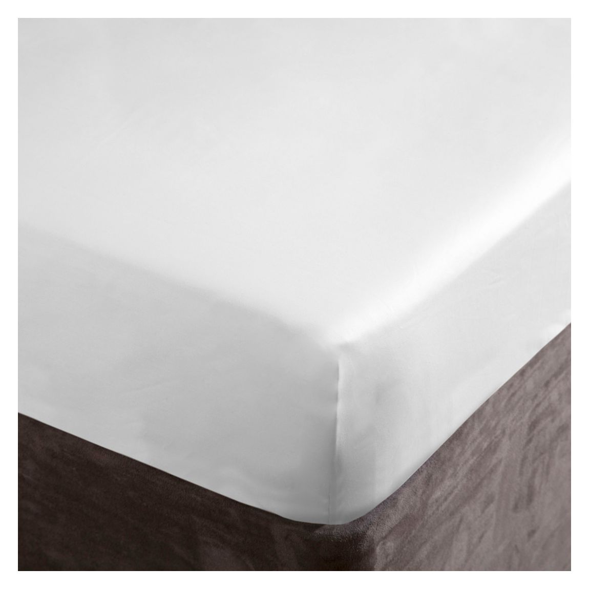 600Tc Sateen Kingsize Extra Deep Fitted Sheet, White main product photo