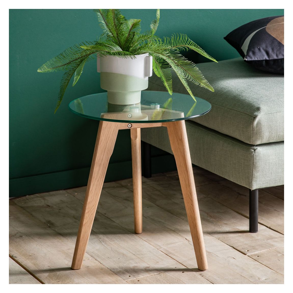 Blake Round Side Table, Oak main product photo