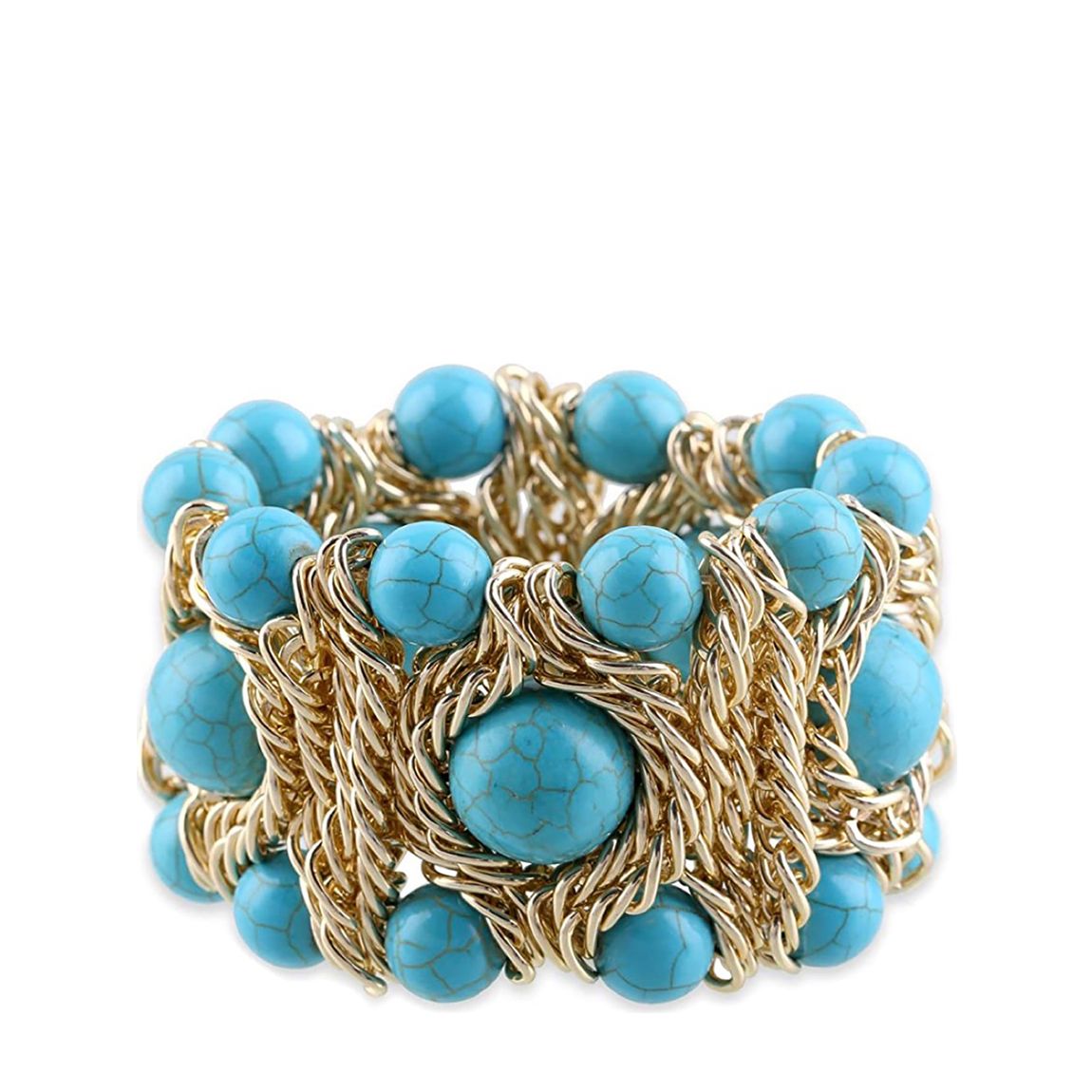 18K Gold Turquoise Statement Bracelet main product photo