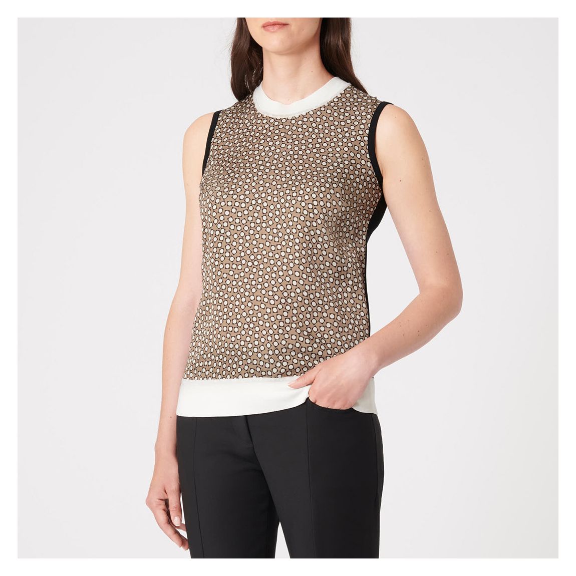 Multi Printed Silk Cotton Blend Top main product photo