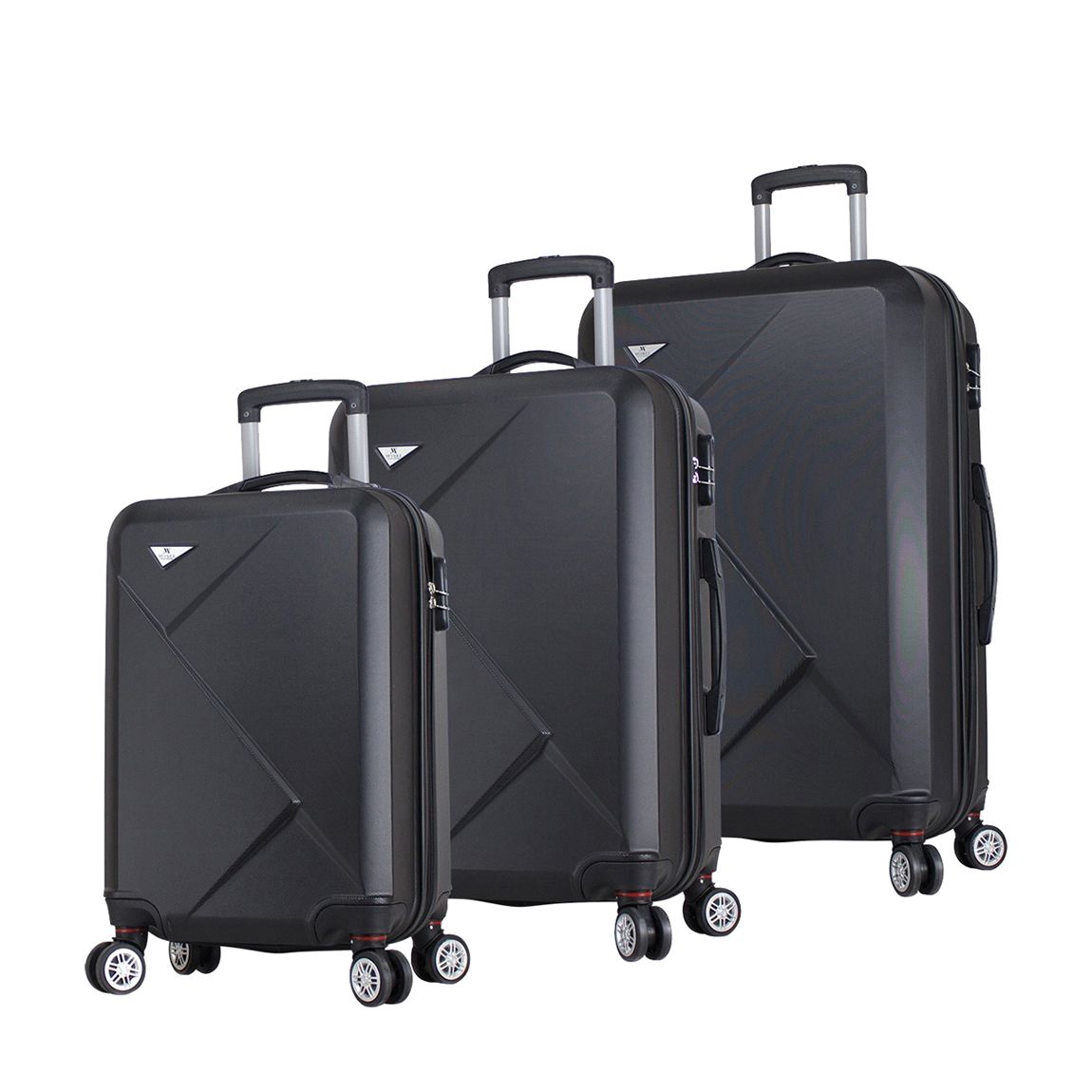 Black Set Of 3 Diamond Suitcases main product photo